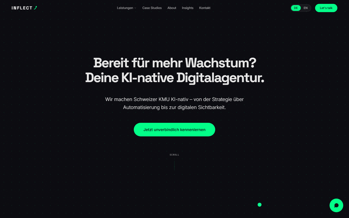 Startseite von INFLECT c/o FlightLife GmbH, SEO-Agentur in Aargau