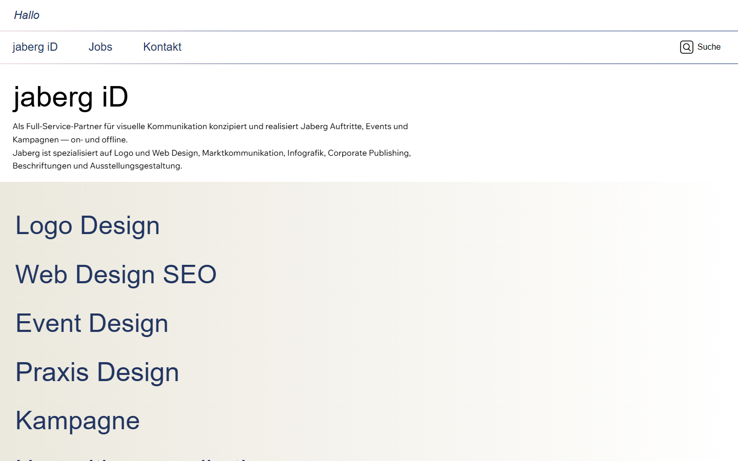 Startseite von jaberg iD, SEO-Agentur in Solothurn