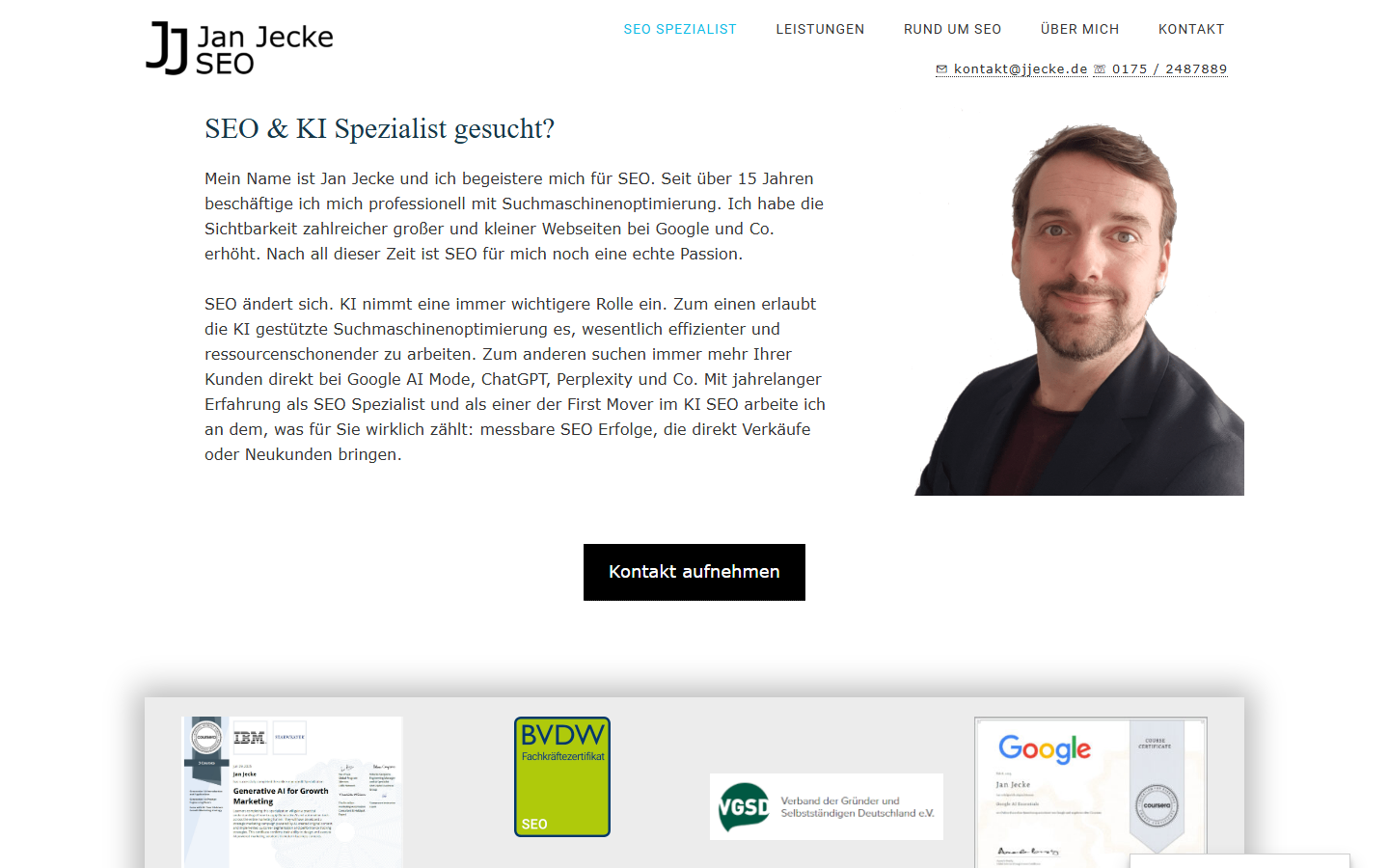 Startseite von Jan Jecke - SEO Freelancer, SEO-Agentur in Jena