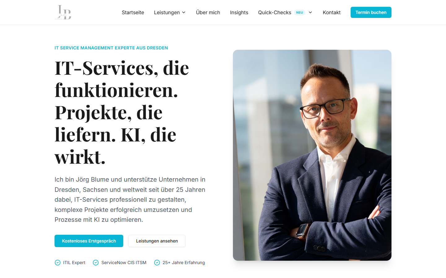 Startseite von IT Service- und Projektmanagement Jörg Blume, KI-Beratung in Dresden