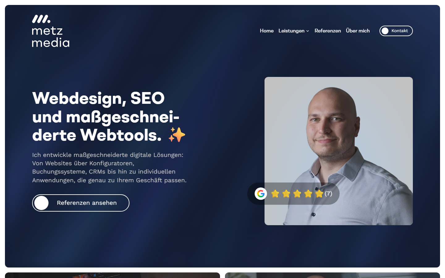 Startseite von Jonas Metz - Webdesign & Grafikdesign, SEO-Agentur in Gelsenkirchen