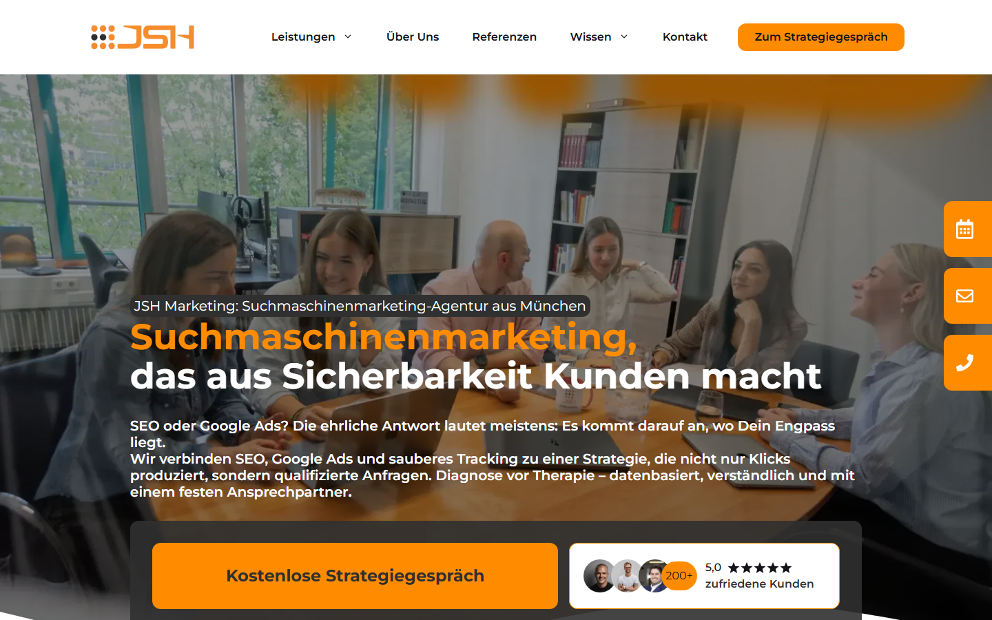 Startseite von JSH Marketing, SEO-Agentur in Bayern