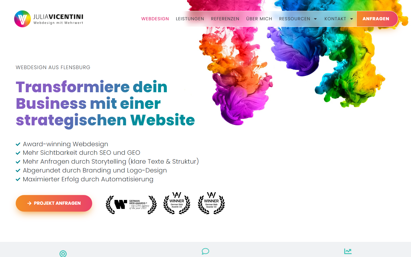 Startseite von Julia Vicentini Webdesign, SEO-Agentur in Flensburg