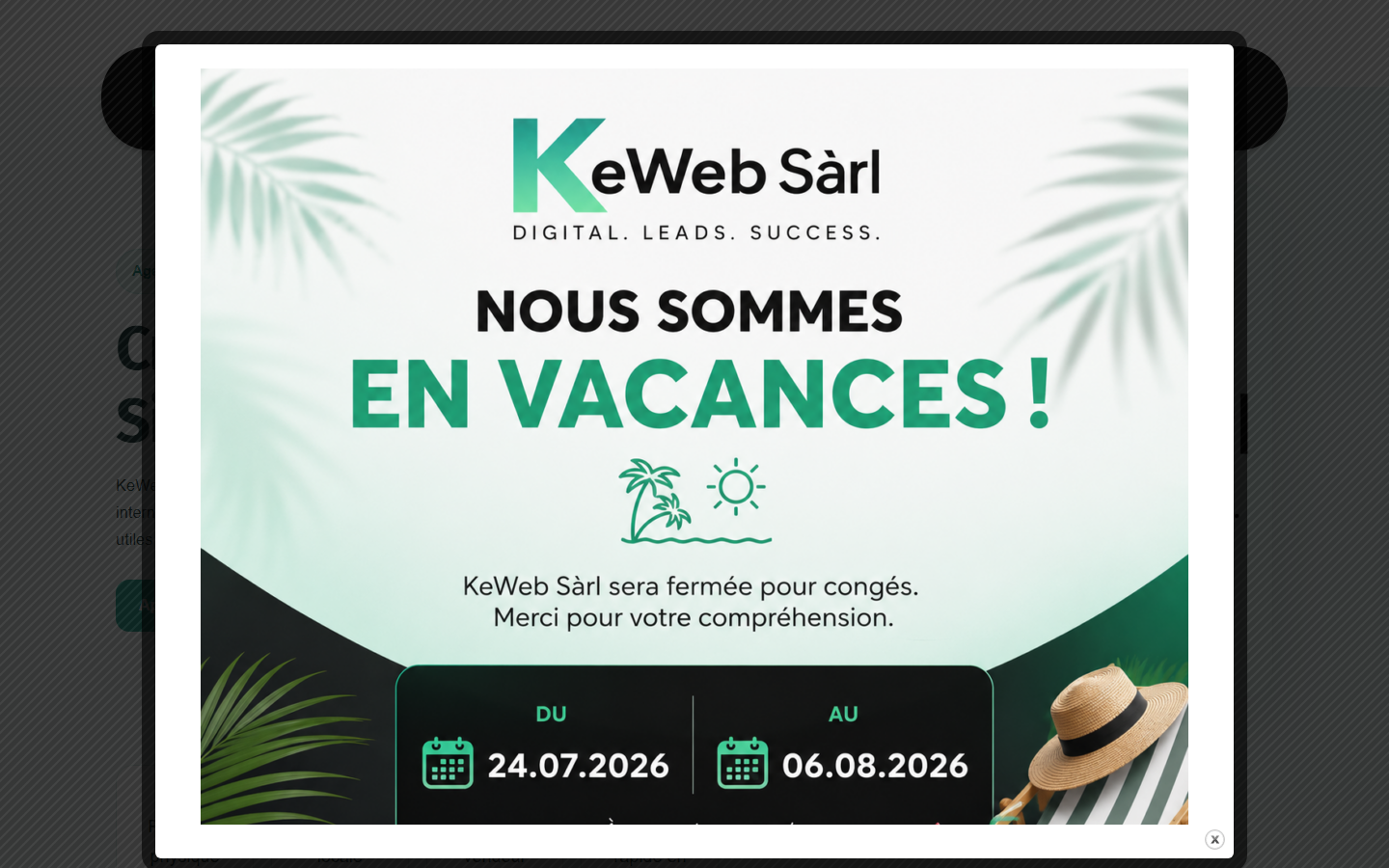 Startseite von KeWeb Sàrl, SEO-Agentur in Sion