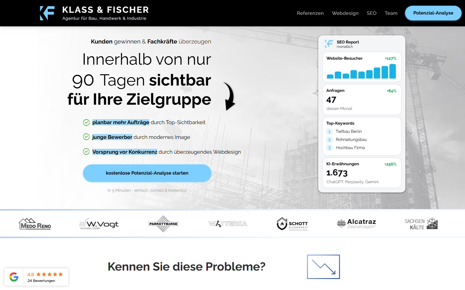 Startseite von Klass & Fischer GbR, SEO-Agentur in Dresden