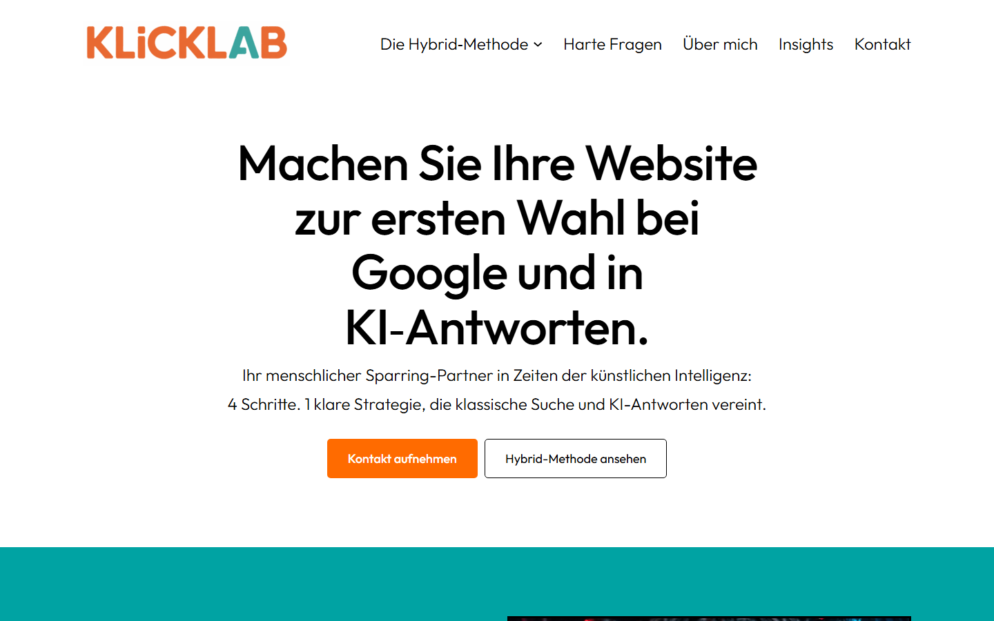 Startseite von Klicklab, SEO-Agentur in Krefeld