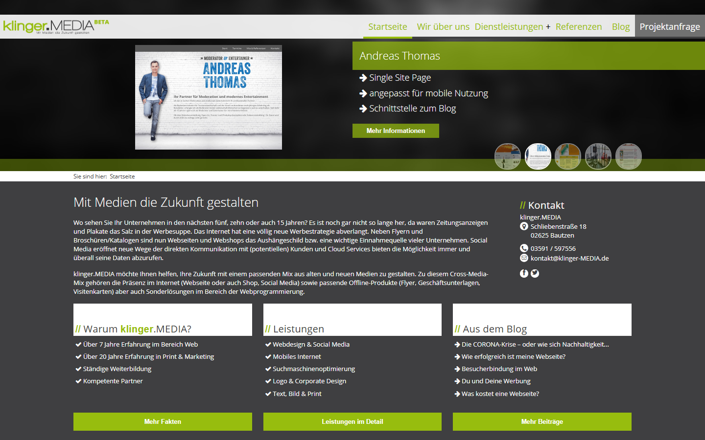 Startseite von klinger.MEDIA GmbH, SEO-Agentur in Bautzen