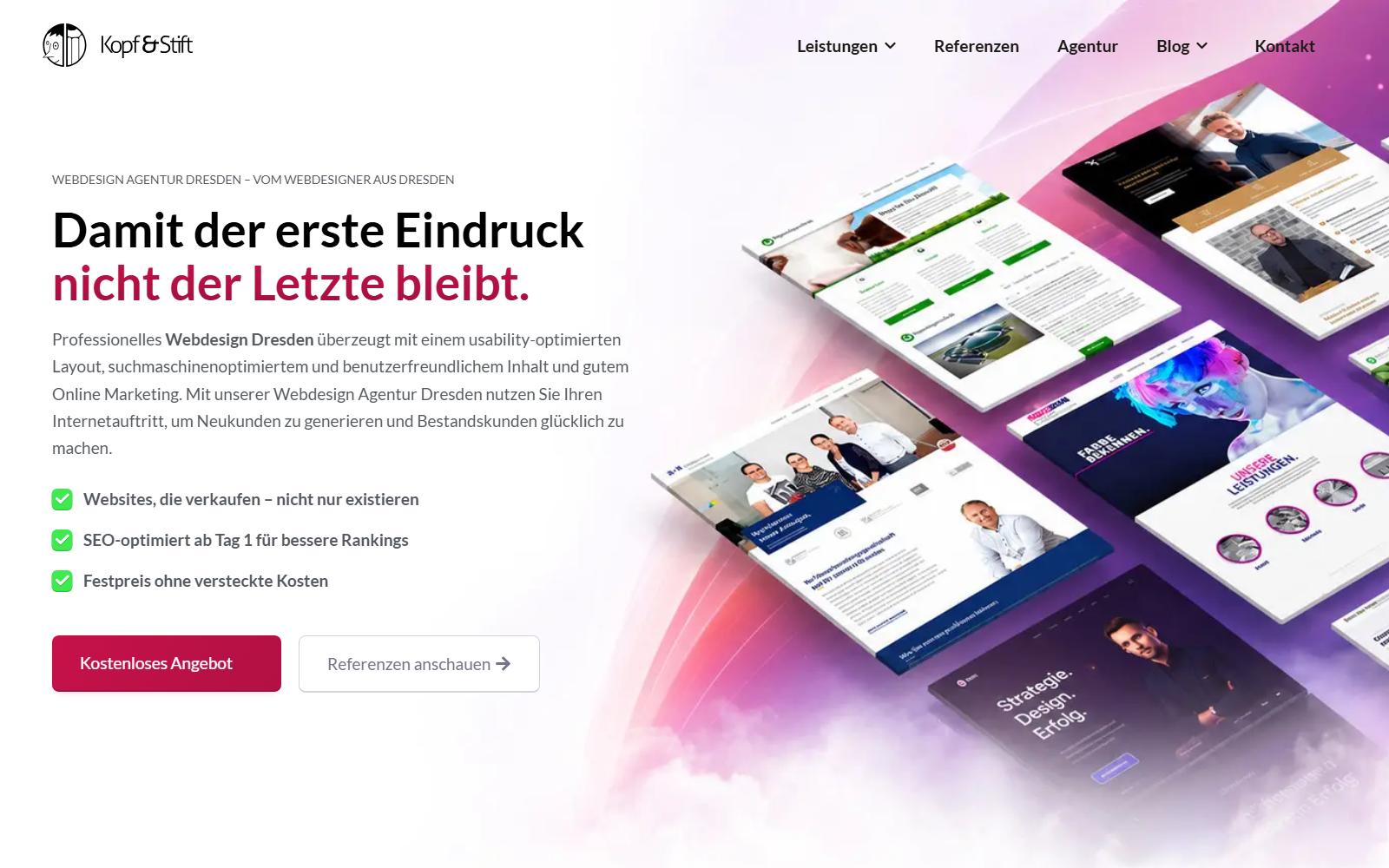 Startseite von Rafael Luge Kopf & Stift, SEO-Agentur in Dresden