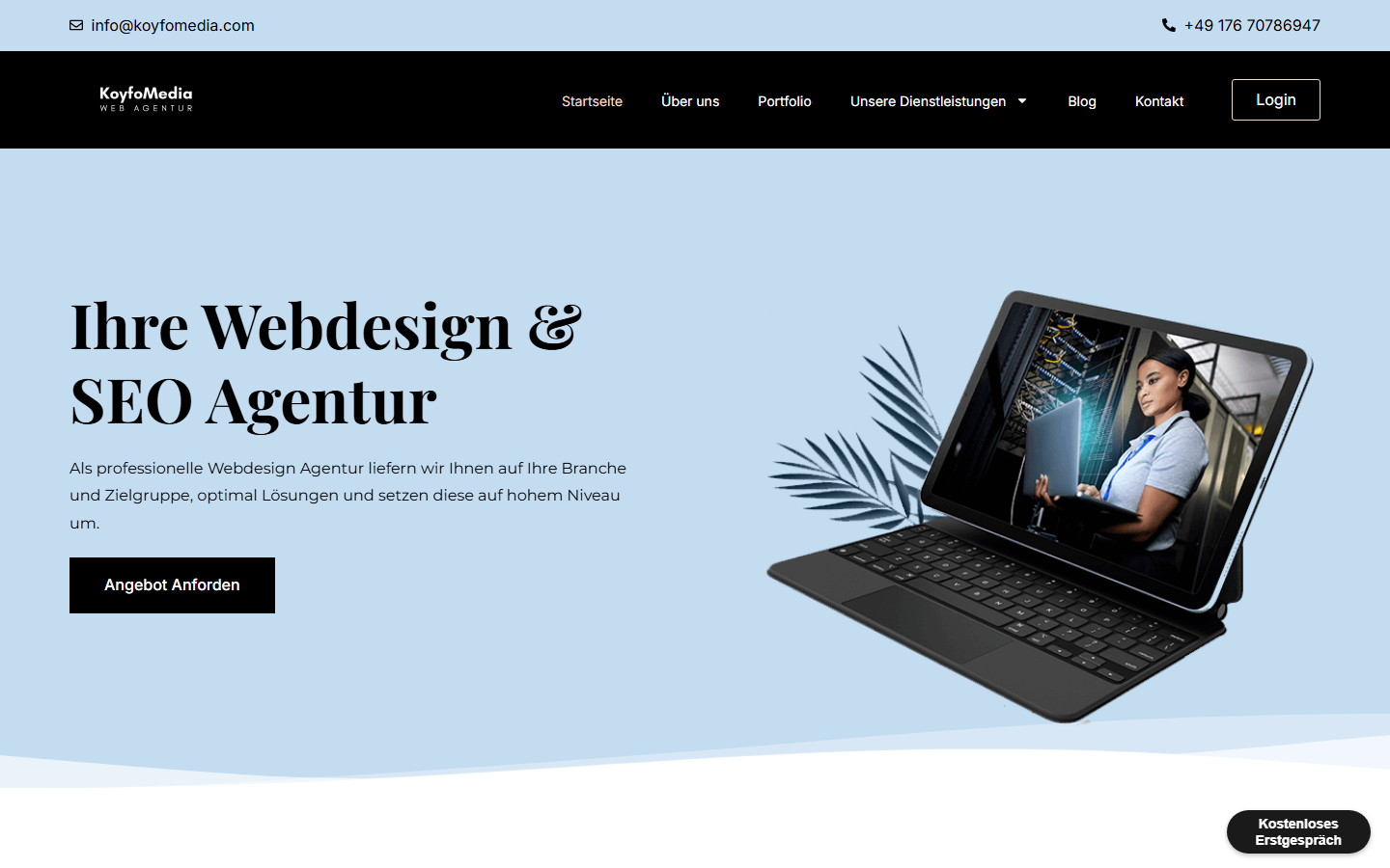 Startseite von KoyfoMedia, SEO-Agentur in Offenbach