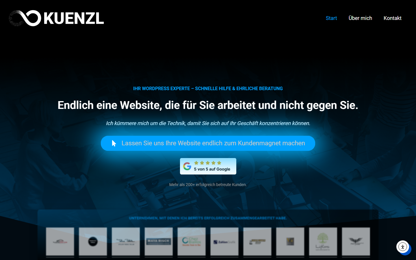 Startseite von KUENZL Webentwicklung, SEO-Agentur in Duisburg