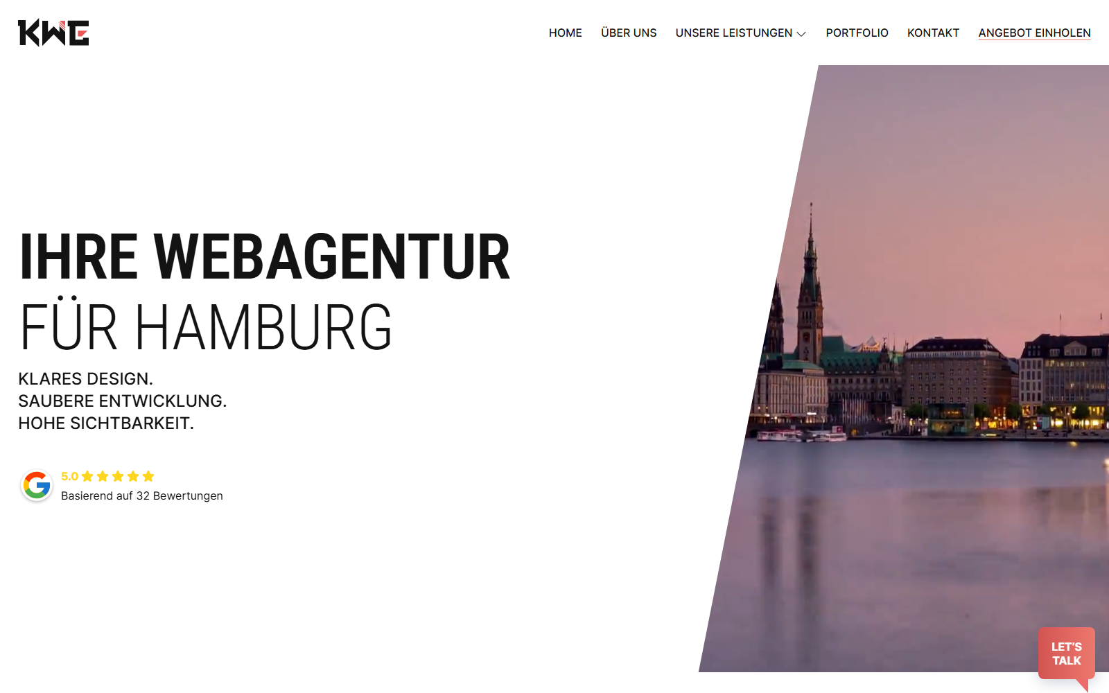 Startseite von KWE (Webagentur Hamburg), SEO-Agentur in Hamburg
