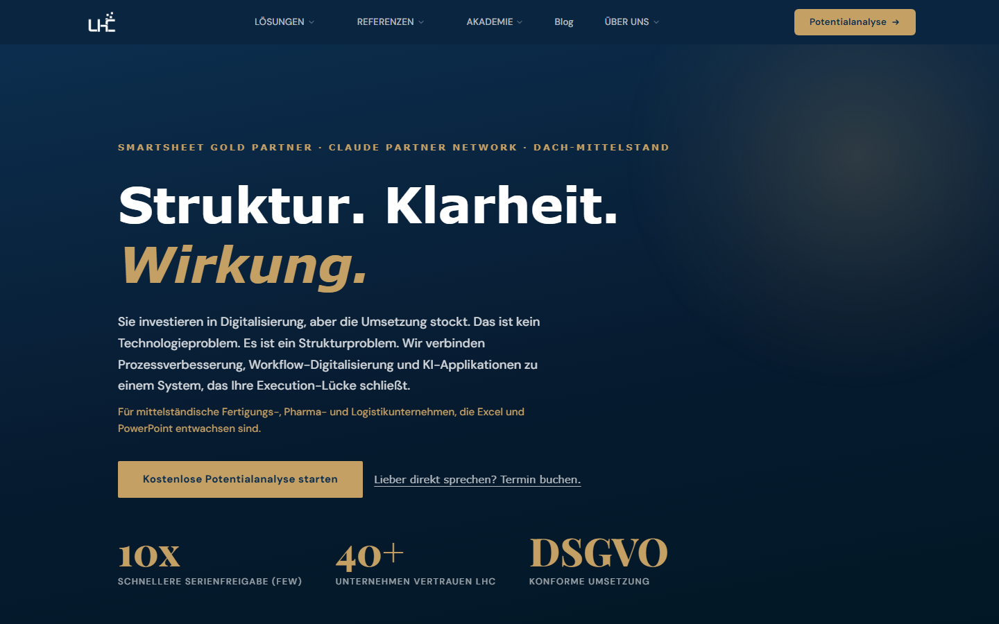 Startseite von Lighthouse Consultings, KI-Beratung in Stuttgart
