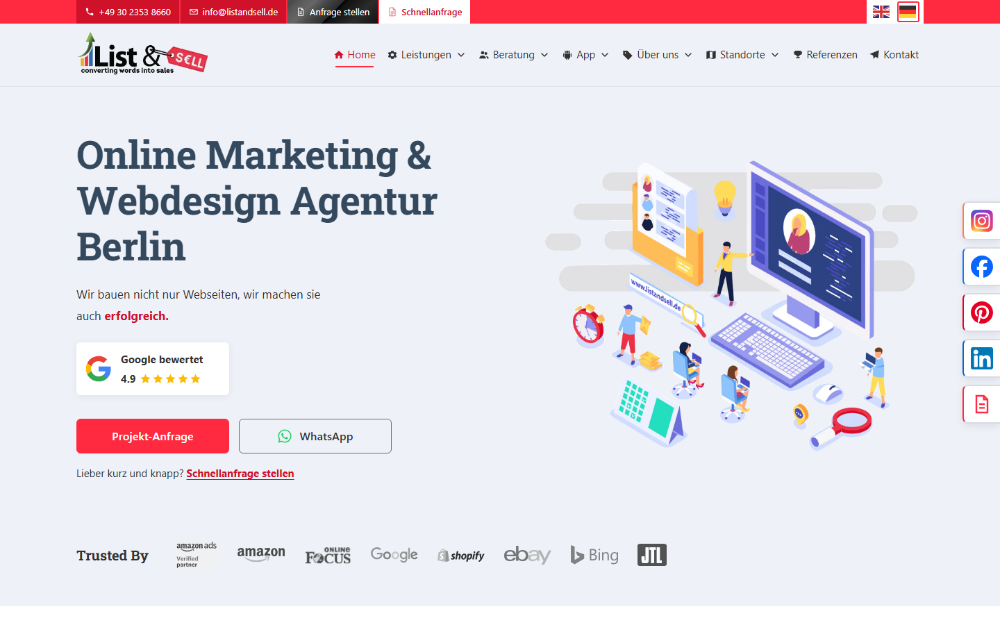 Startseite von List & Sell GmbH, SEO-Agentur in Berlin