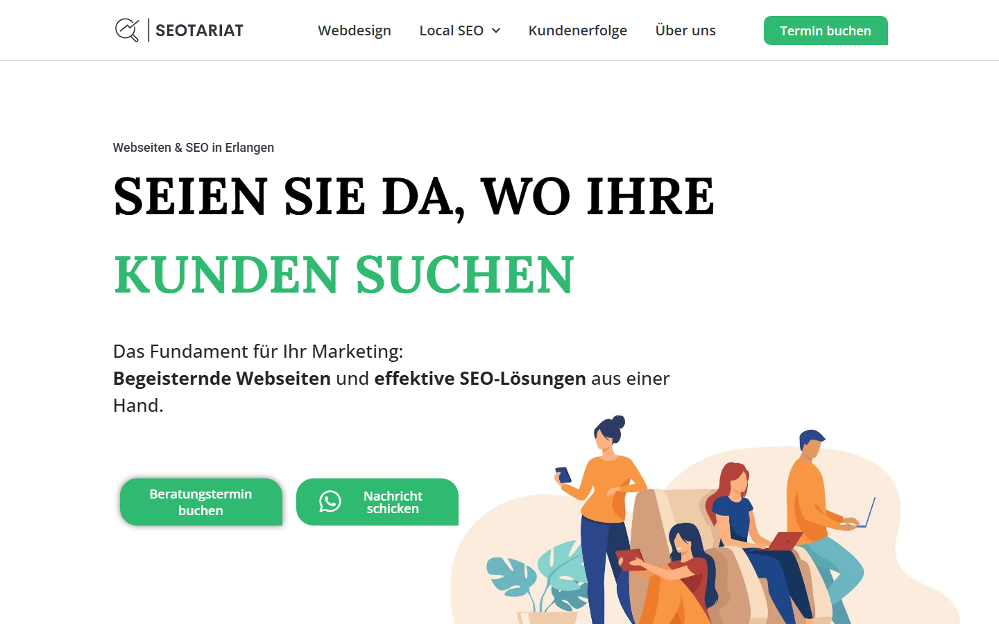 Startseite von Local SEO & Webdesign Erlangen // SEOTARIAT, SEO-Agentur in Erlangen
