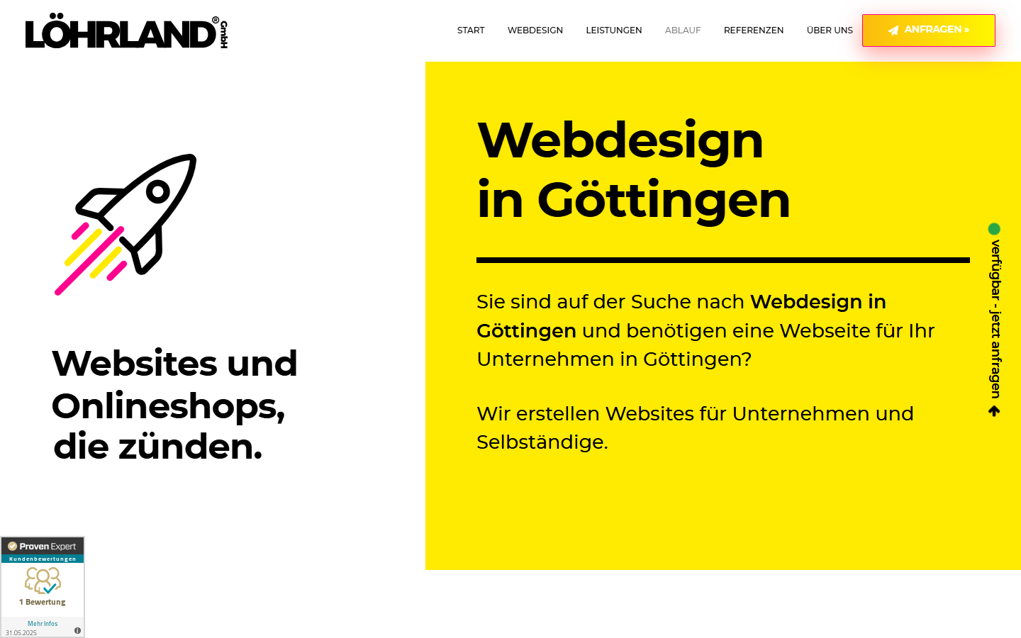 Startseite von Löhrland GmbH (Niclas Schlüter), SEO-Agentur in Göttingen