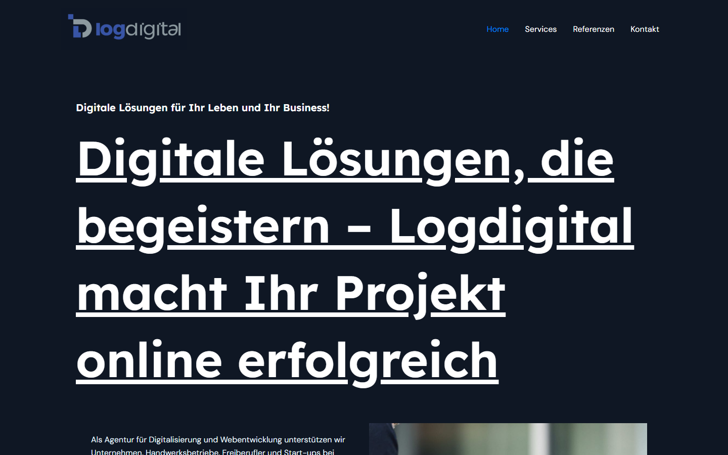 Startseite von Logdigital, SEO-Agentur in Reutlingen