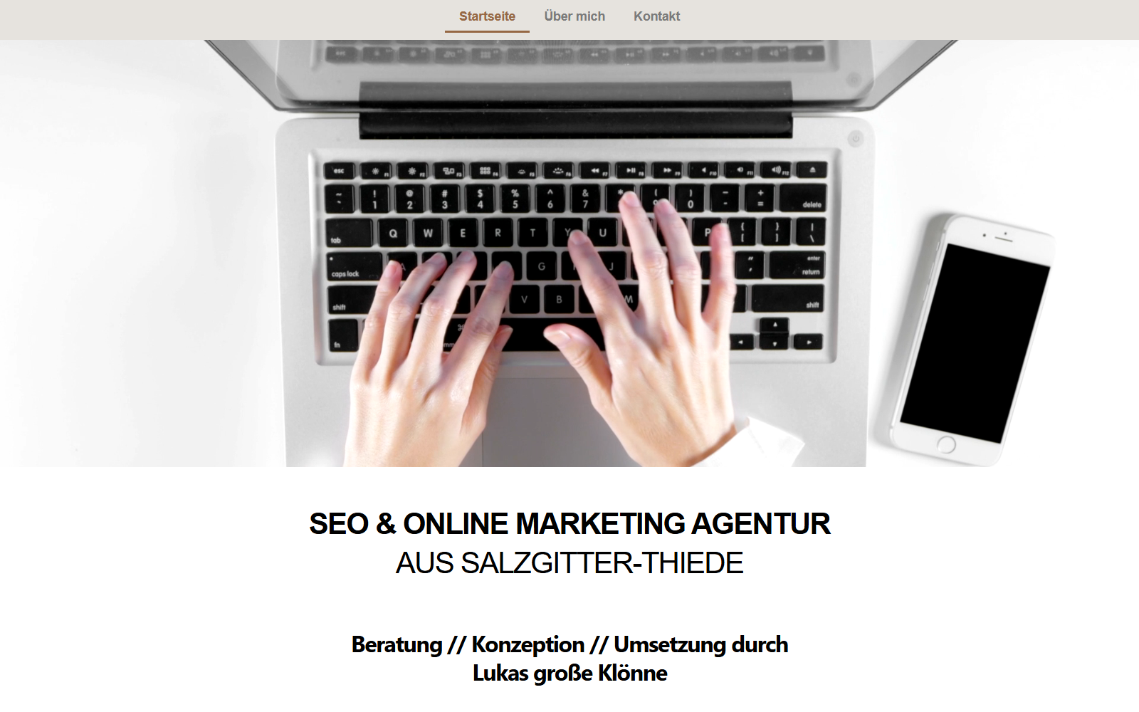 Startseite von schreib-maschine (Lukas große Klönne), SEO-Agentur in Salzgitter