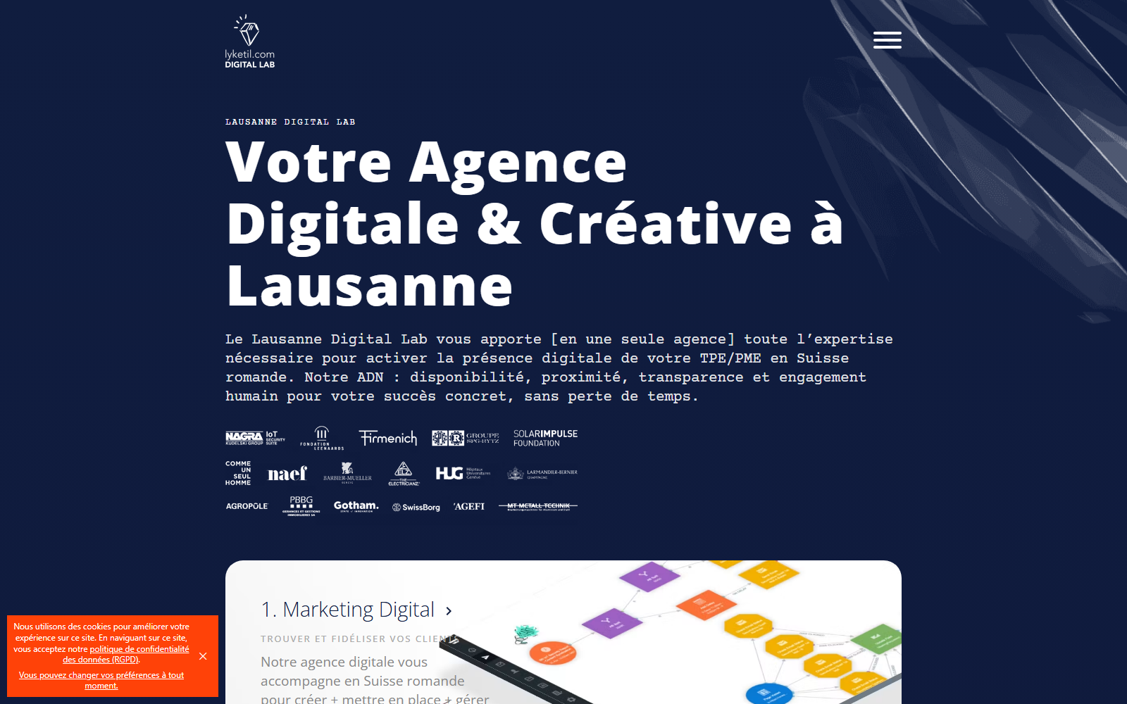 Startseite von Lyketil, SEO-Agentur in Lausanne