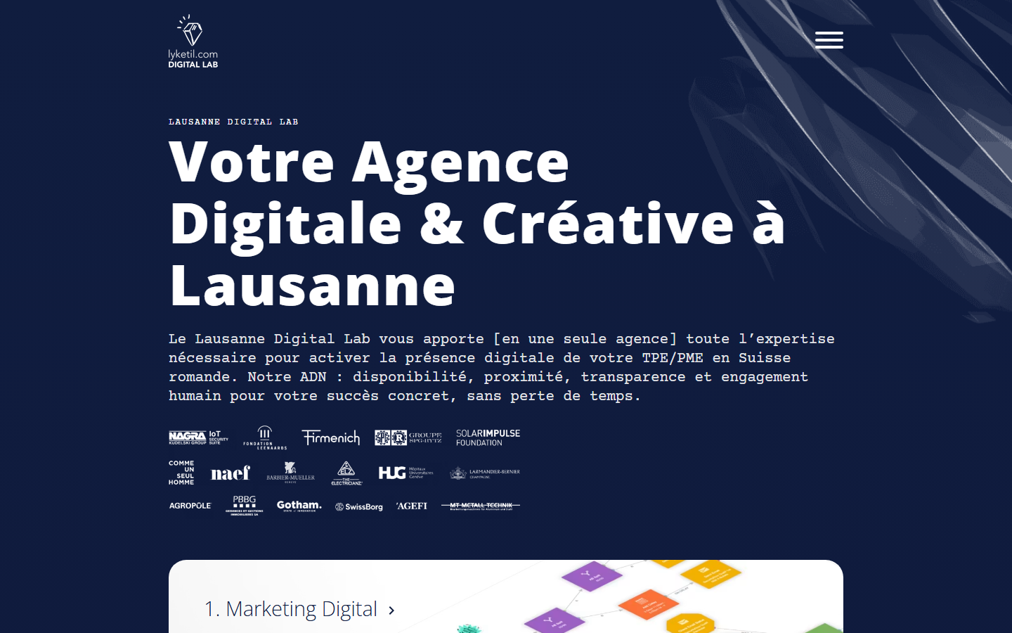 Startseite von Lyketil, SEO-Agentur in Waadt