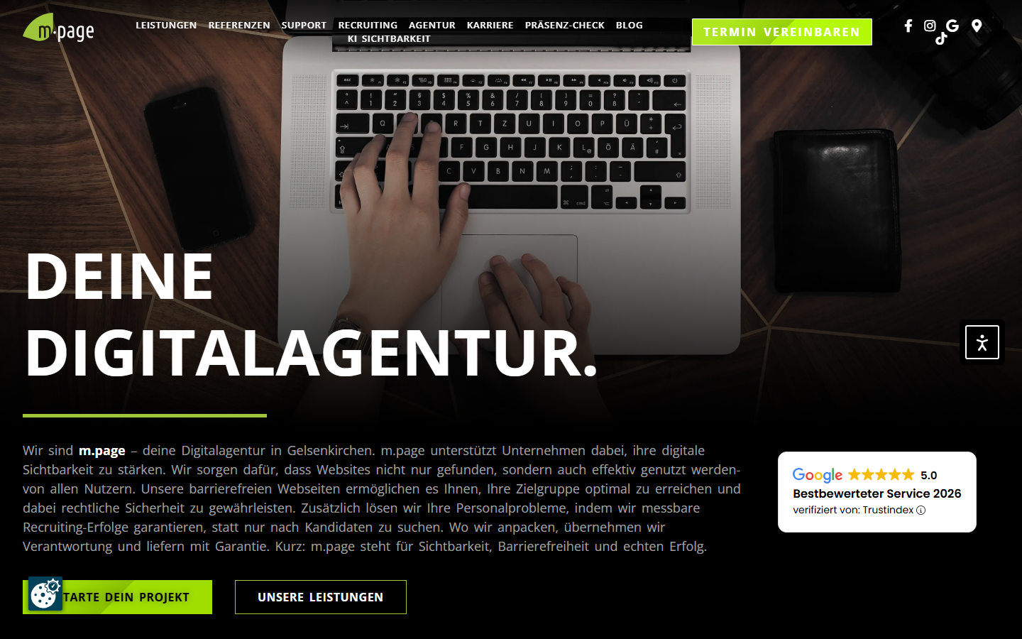 Startseite von m.page GmbH, SEO-Agentur in Gelsenkirchen