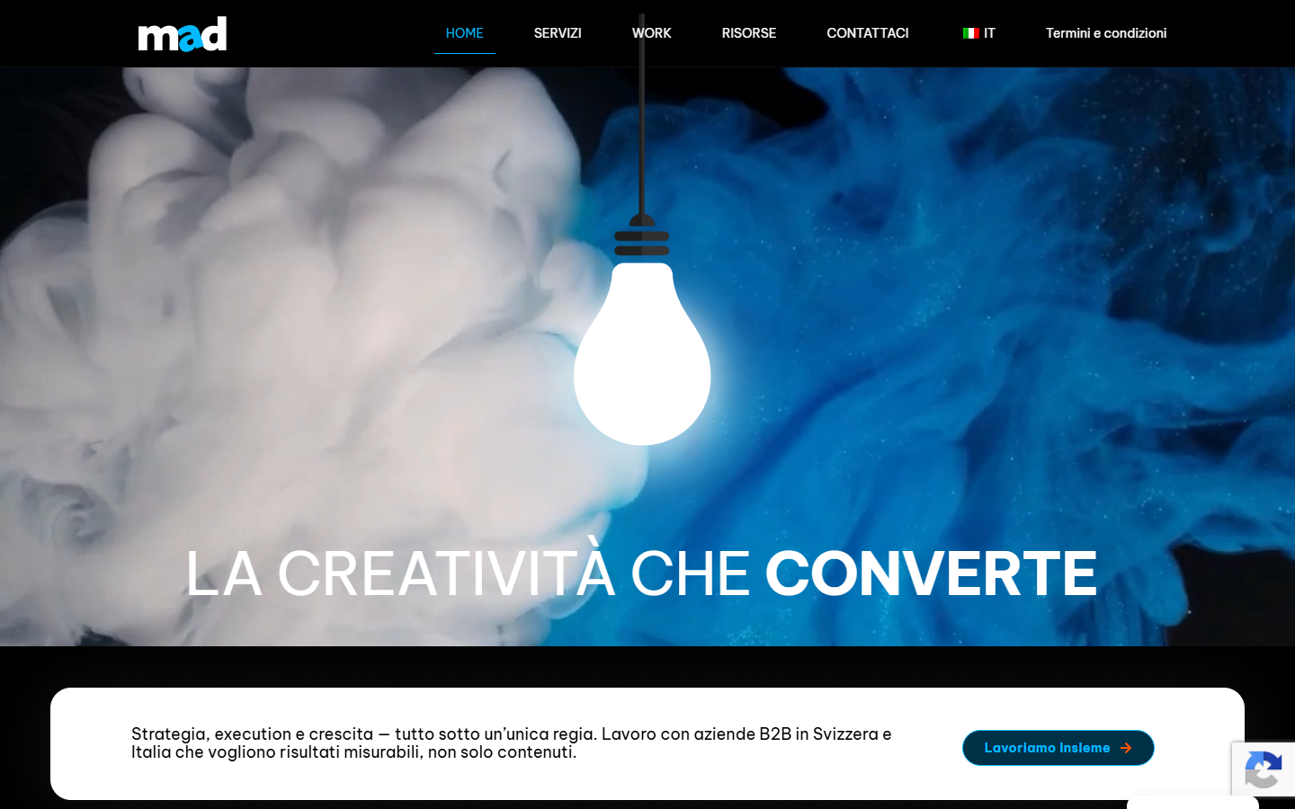 Startseite von Mad Innovation Sagl, SEO-Agentur in Lugano