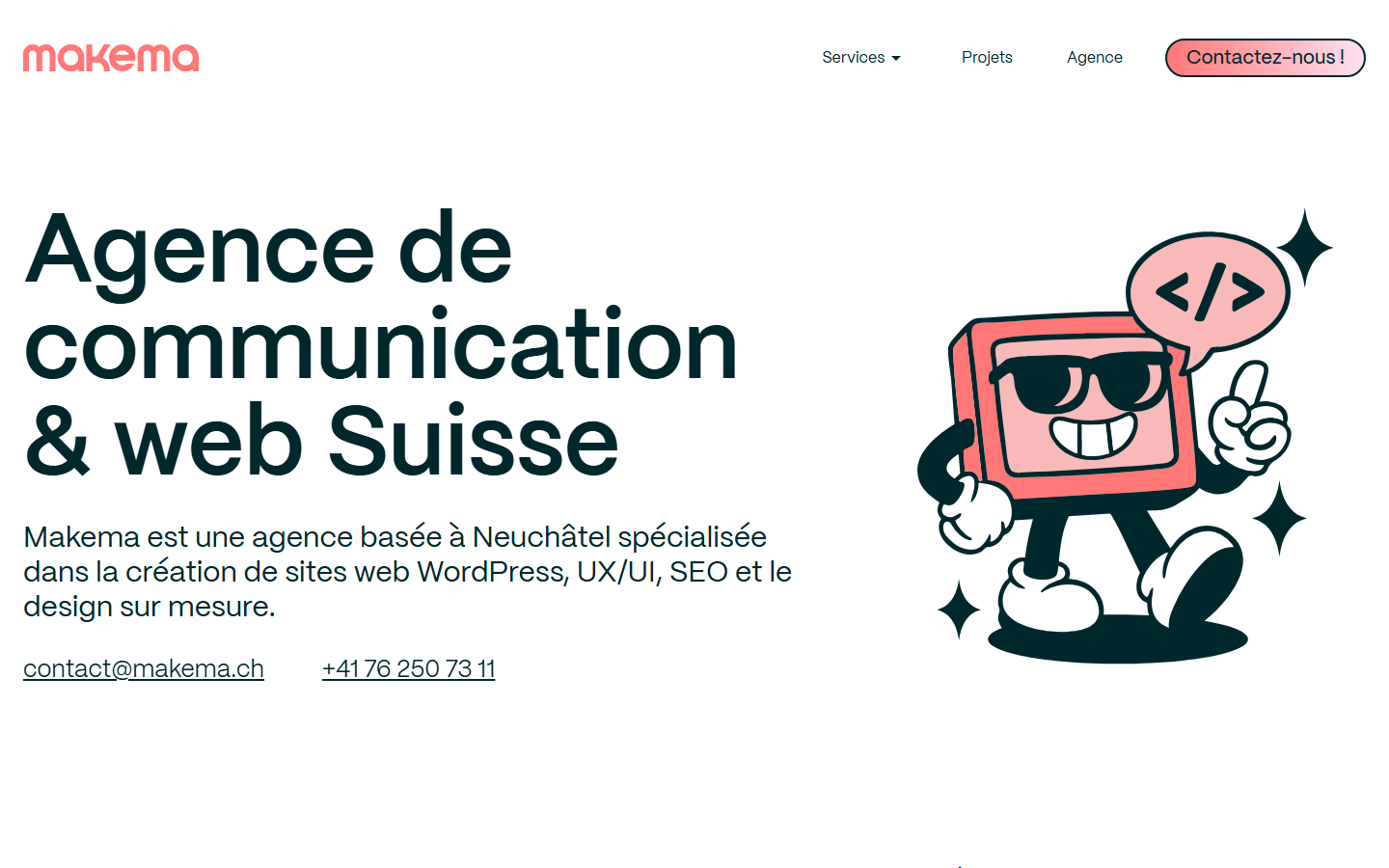 Startseite von Makema, SEO-Agentur in Neuenburg