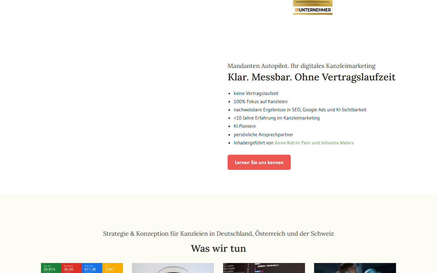 Startseite von Mandanten Autopilot GmbH, SEO-Agentur in Kreuzlingen