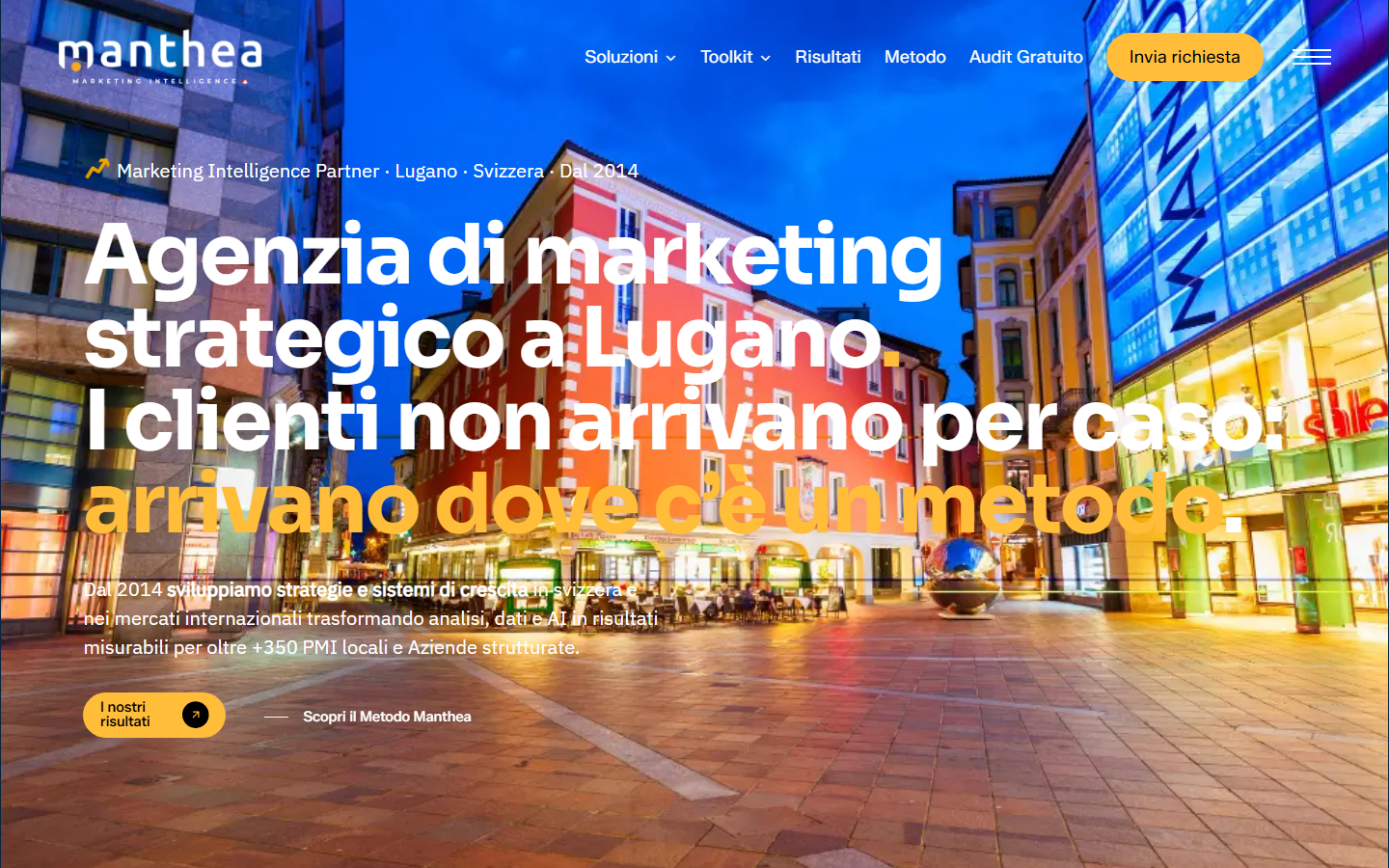 Startseite von Manthea, SEO-Agentur in Lugano