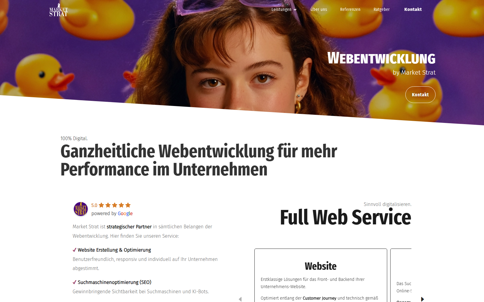 Startseite von Market Strat, SEO-Agentur in Braunschweig