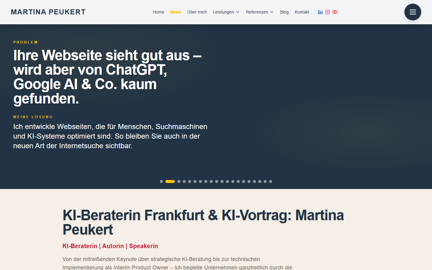 Startseite von Martina Peukert, KI-Beratung in Frankfurt