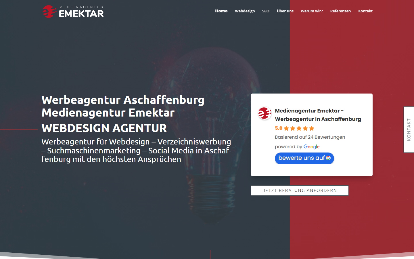 Startseite von Medienagentur Emektar, SEO-Agentur in Aschaffenburg