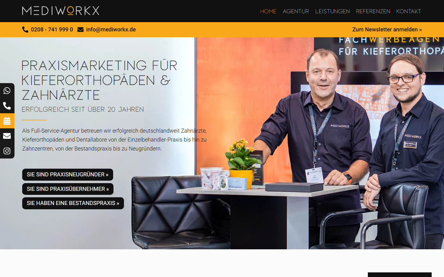 Startseite von MEDIWORKX, SEO-Agentur in Oberhausen