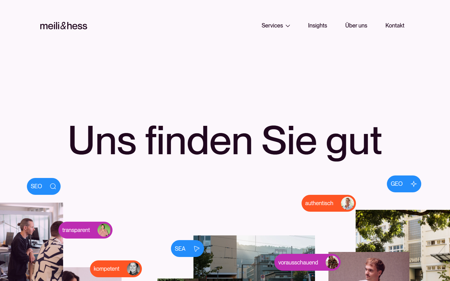 Startseite von Meili & Hess GmbH, SEO-Agentur in Zürich