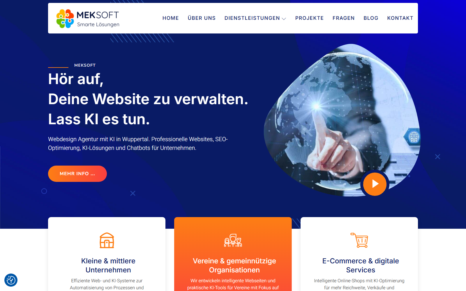 Startseite von MEKSOFT, SEO-Agentur in Wuppertal