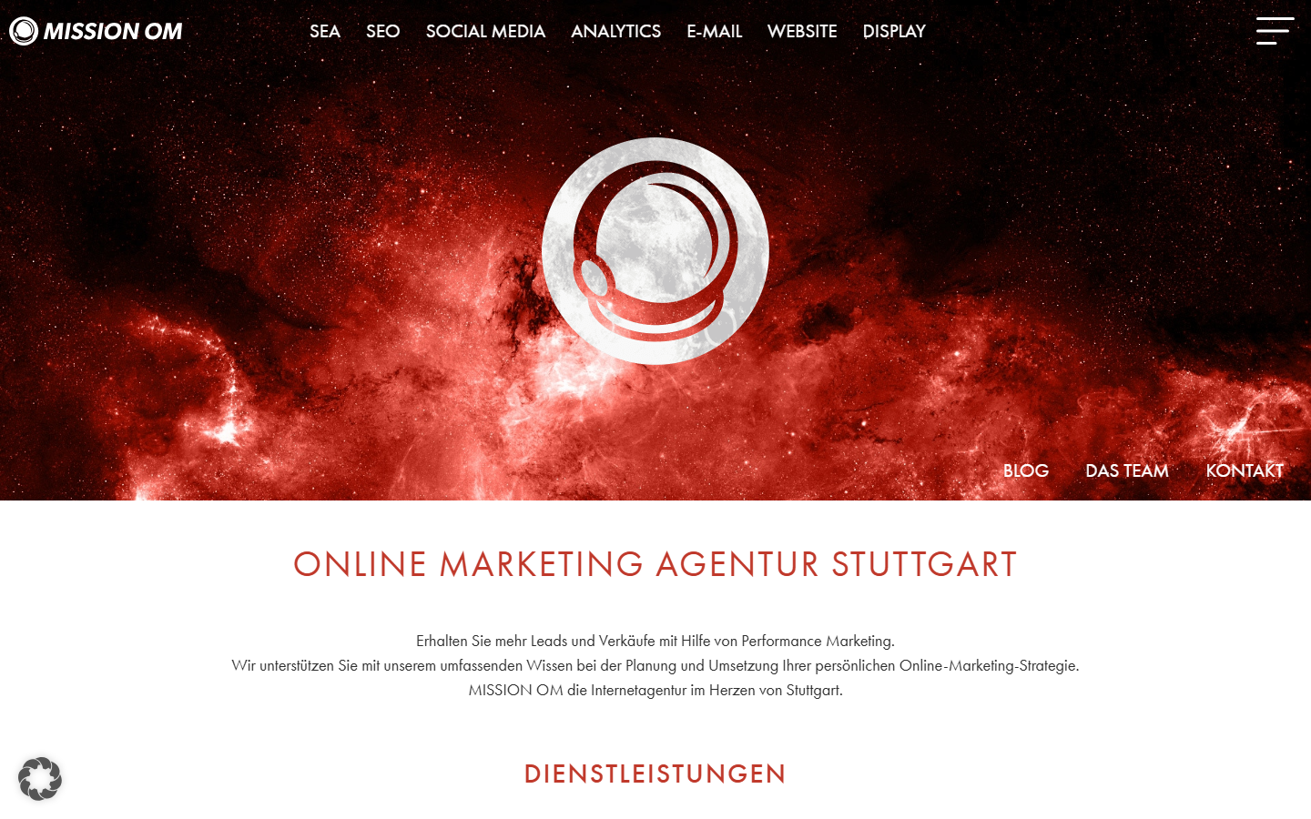 Startseite von MISSION OM GmbH, SEO-Agentur in Stuttgart