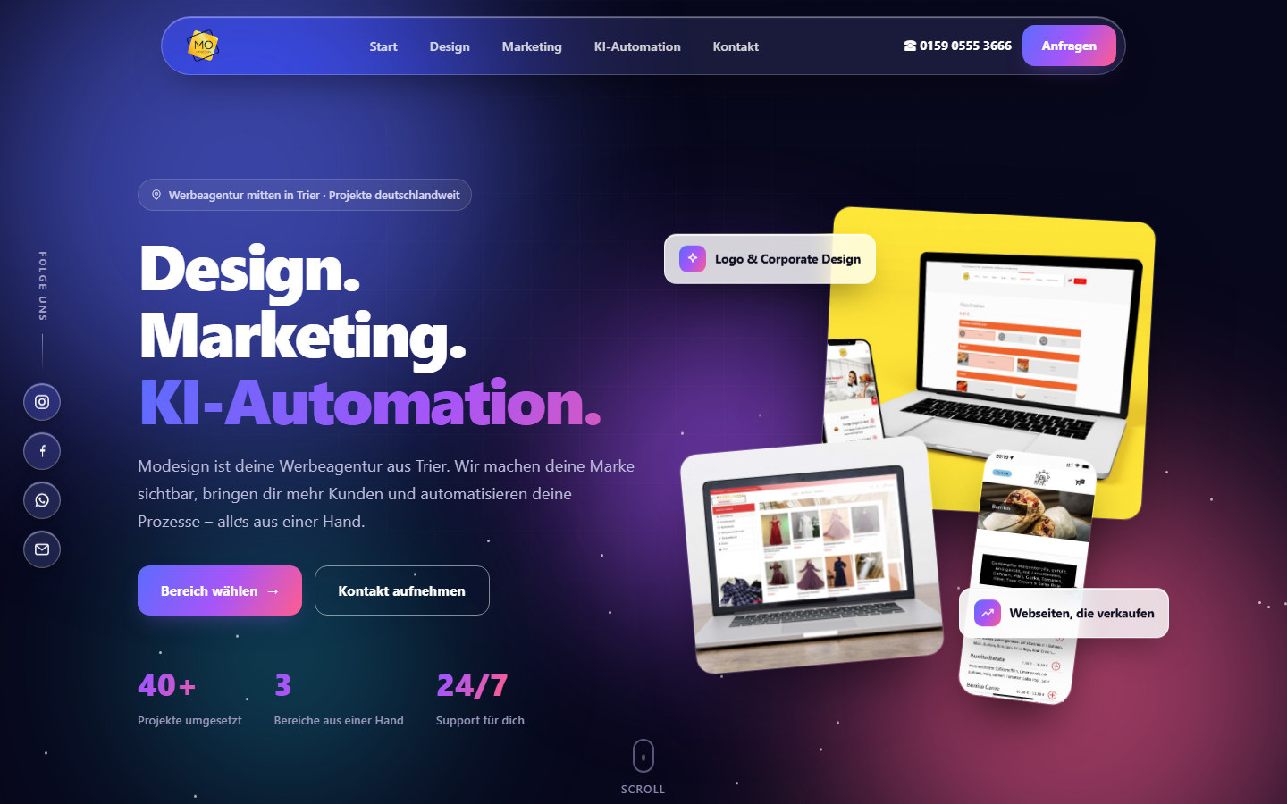 Startseite von Modesign Werbeagentur Trier, SEO-Agentur in Trier