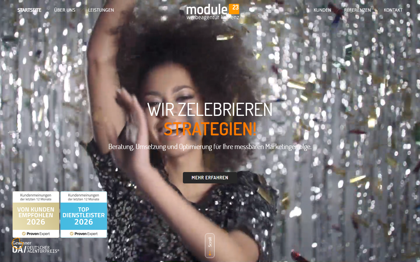 Startseite von Module23, SEO-Agentur in Rheinland-Pfalz
