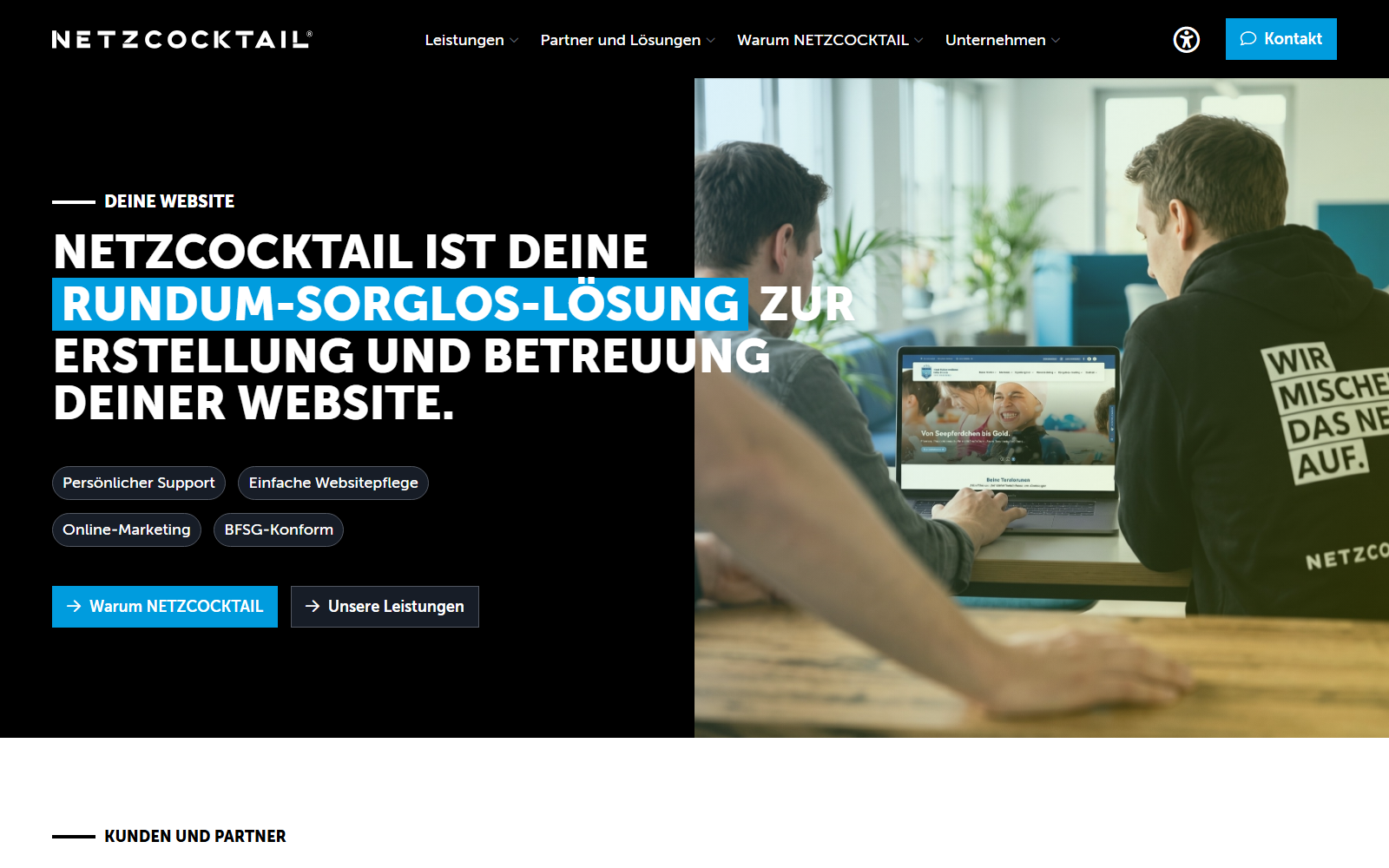 Startseite von NETZCOCKTAIL GmbH, SEO-Agentur in Münster