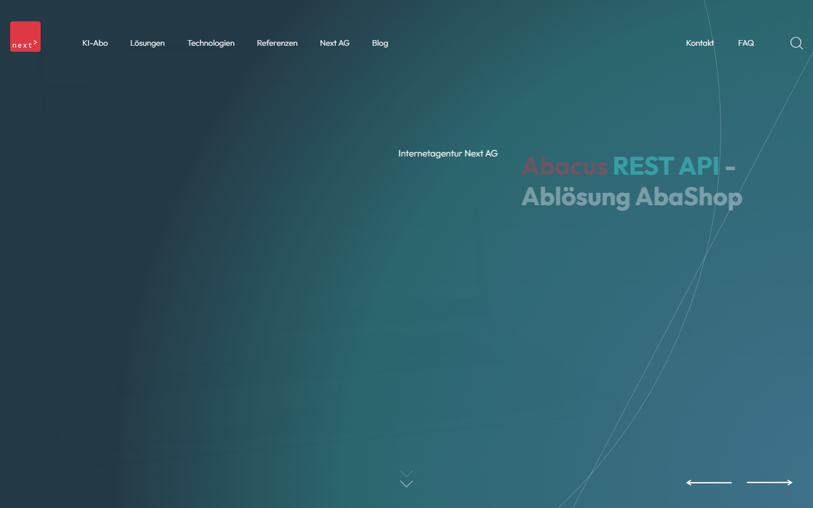 Startseite von Next AG, SEO-Agentur in St. Gallen