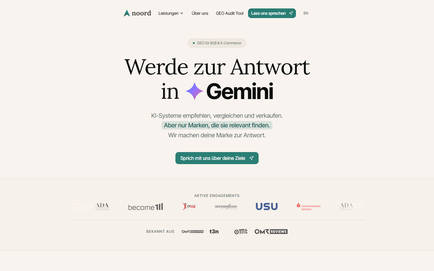 Startseite von noord GmbH, SEO-Agentur in Heidelberg
