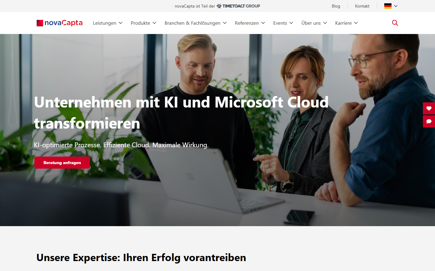 Startseite von novaCapta, KI-Beratung in Hannover