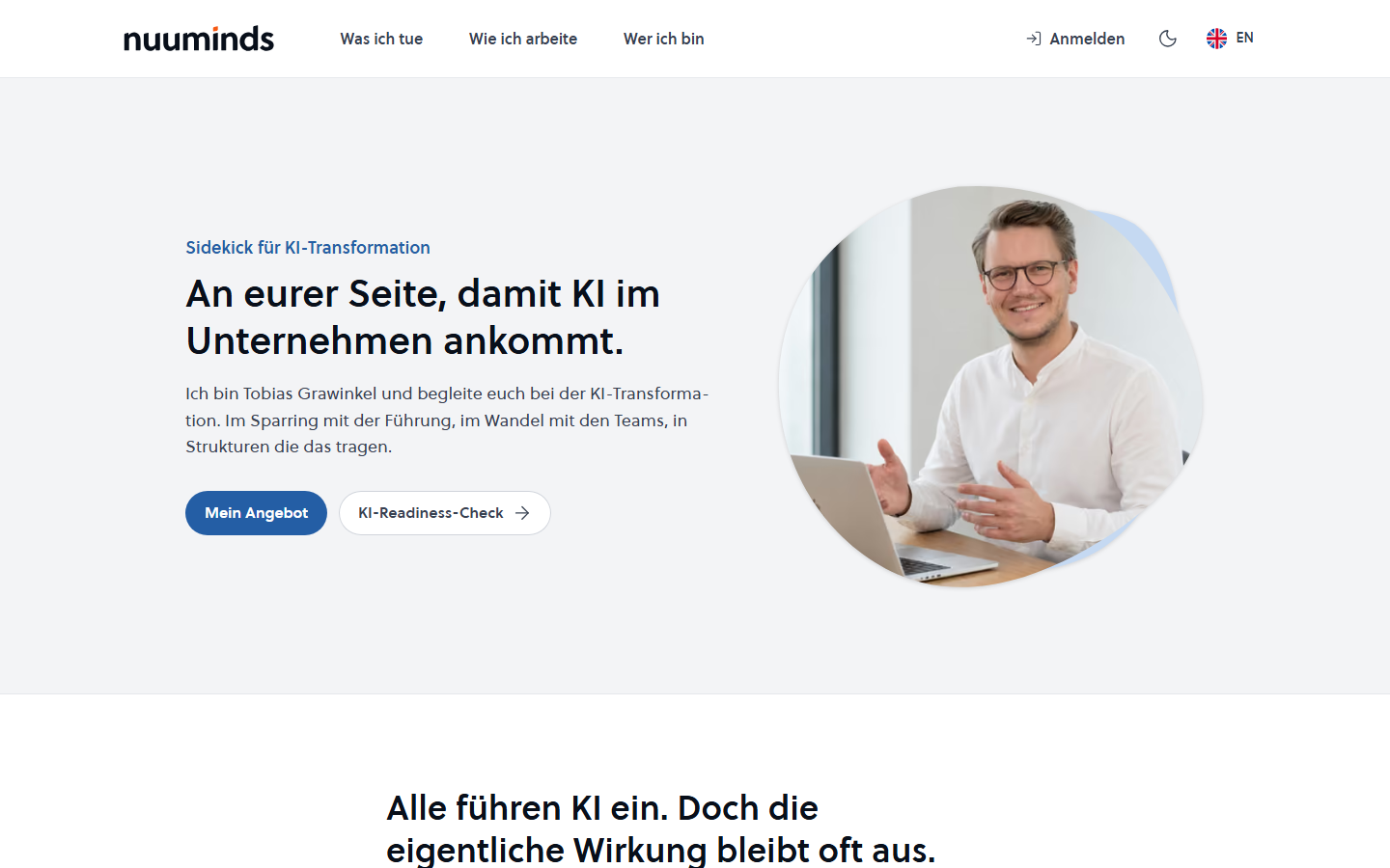 Startseite von nuuminds, KI-Beratung in Berlin