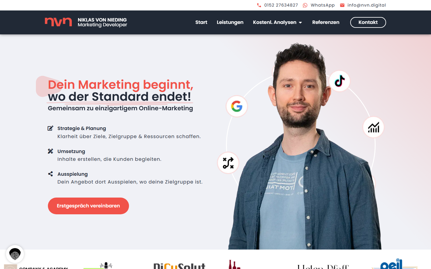 Startseite von nvn digital, SEO-Agentur in Gießen