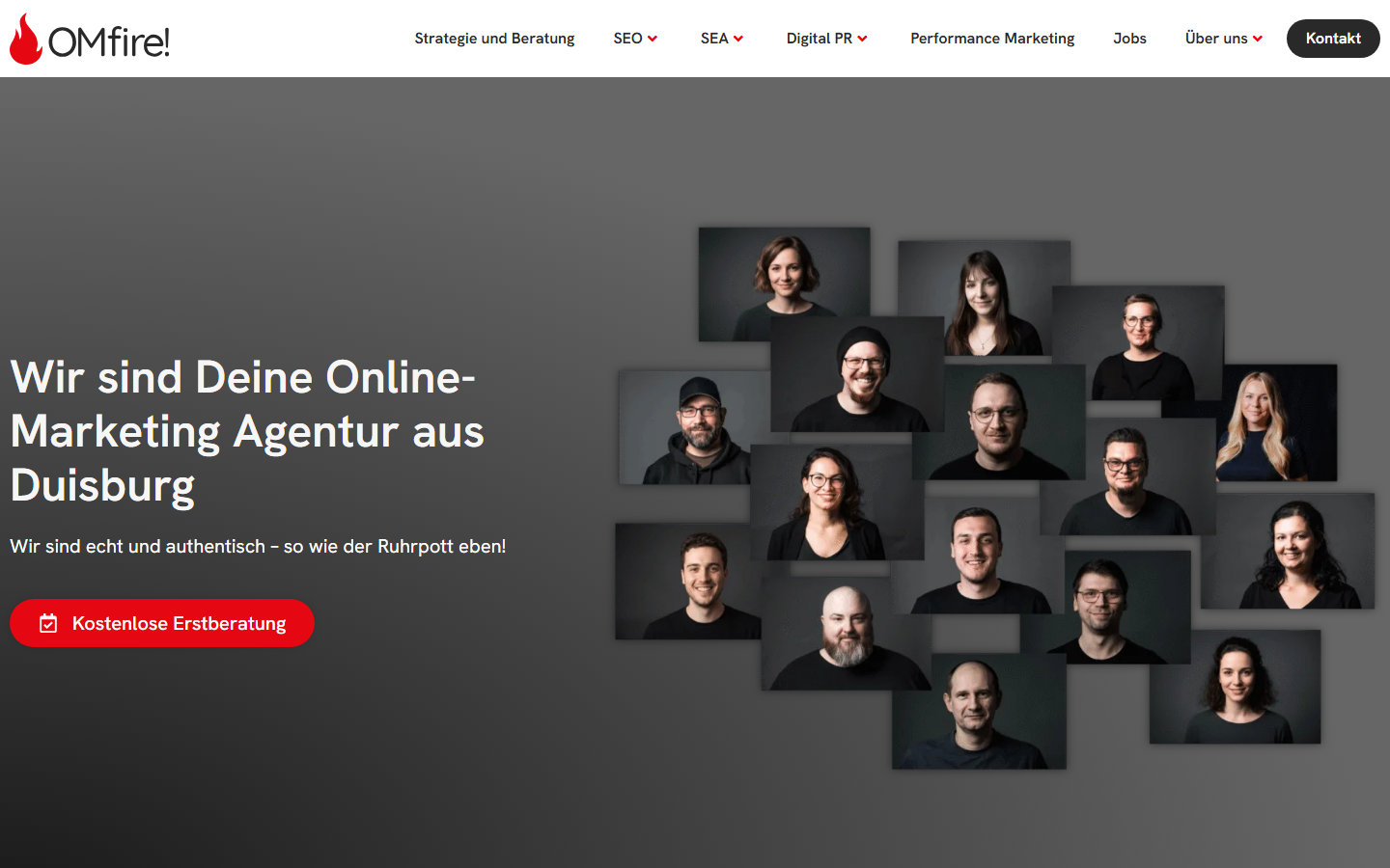 Startseite von OMfire! GmbH, SEO-Agentur in Duisburg