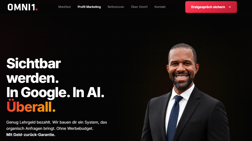 Startseite von Omni1, SEO-Agentur in Deutschland
