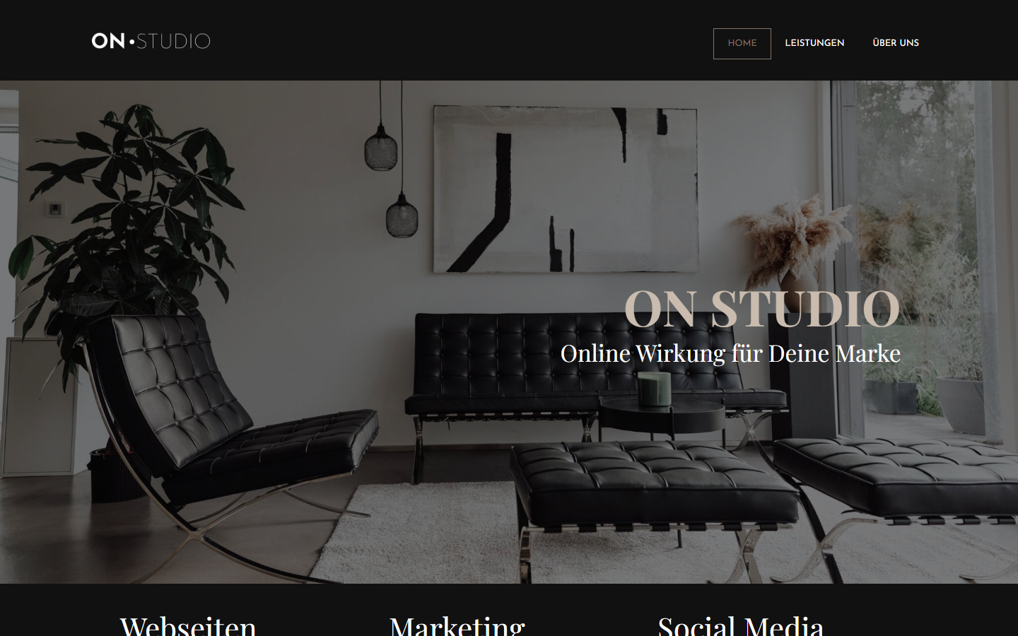 Startseite von ON STUDIO Digitalagentur, SEO-Agentur in Thurgau