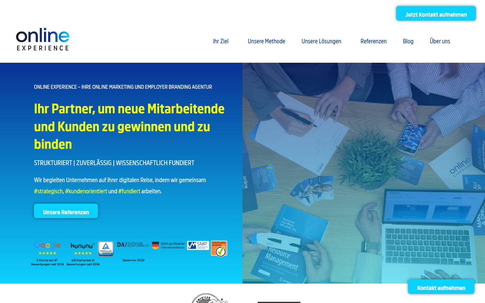 Startseite von Online Experience GmbH, SEO-Agentur in Hagen