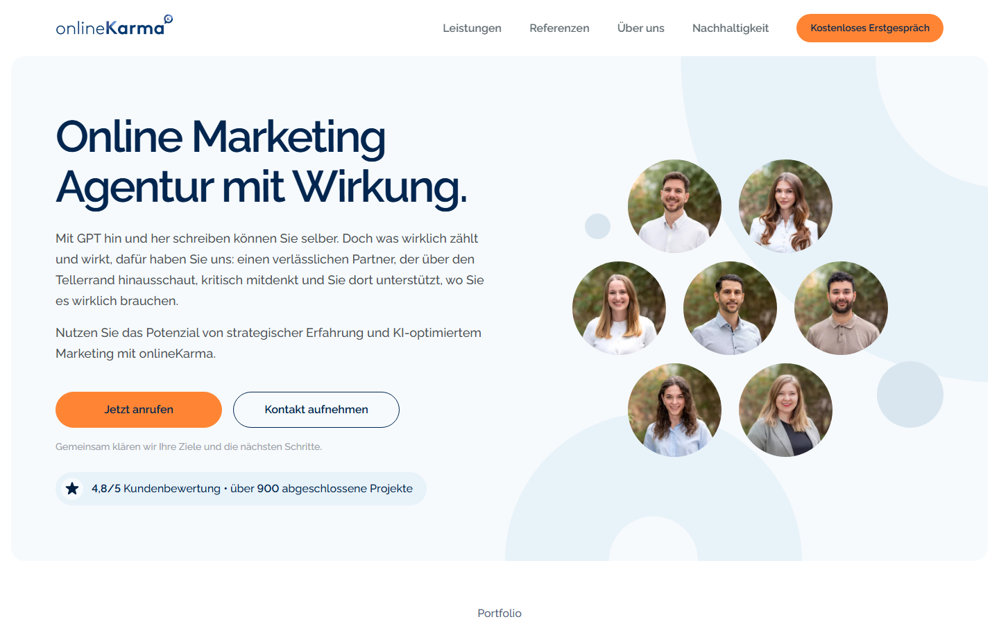Startseite von onlineKarma AG, SEO-Agentur in Basel