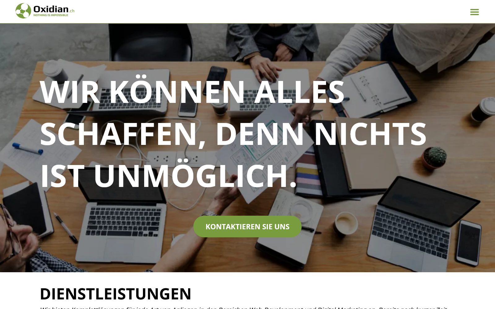 Startseite von Oxidian GmbH, SEO-Agentur in Rapperswil-Jona