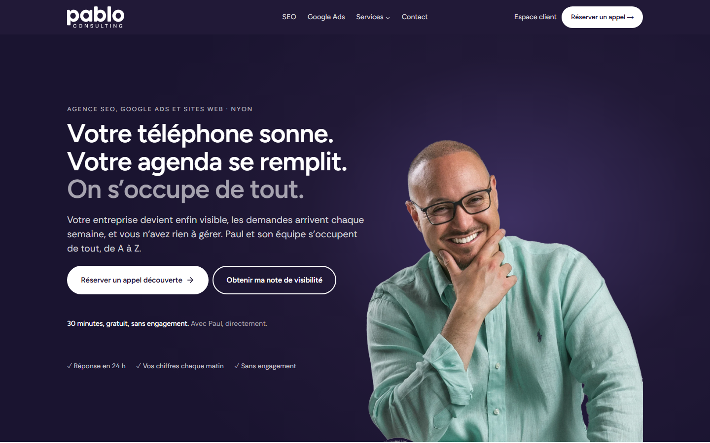 Startseite von Pablo Consulting, SEO-Agentur in der Waadt